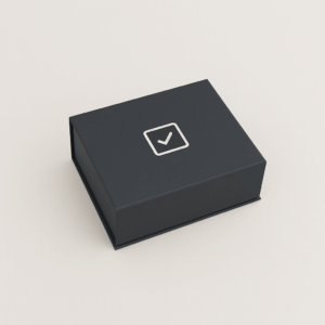black magnetic box with an icon