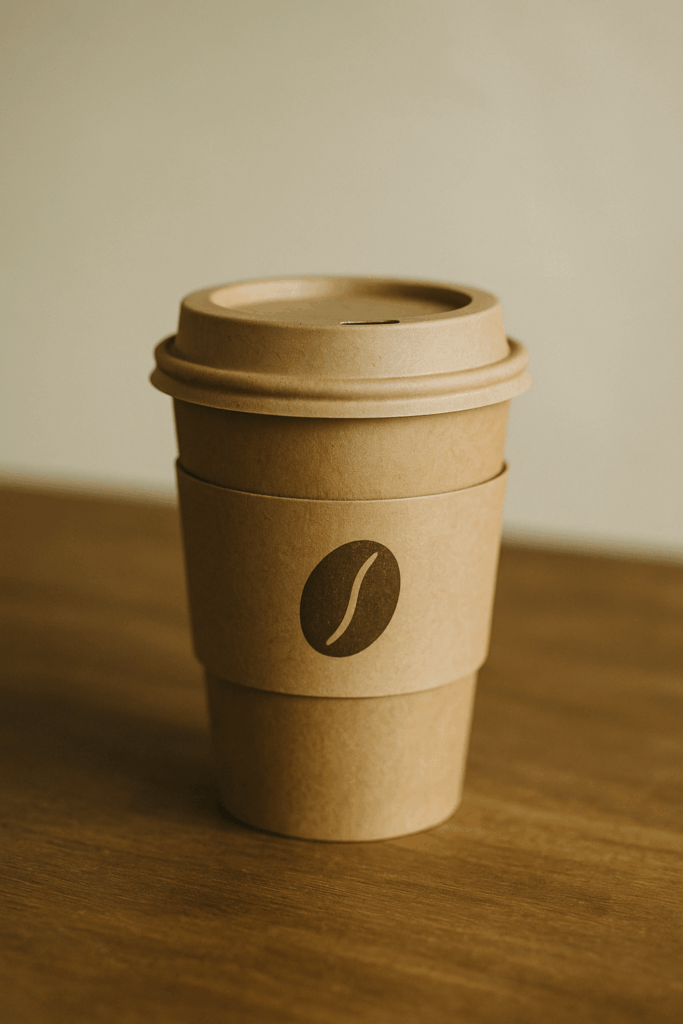 custom coffee cup with a sleeve